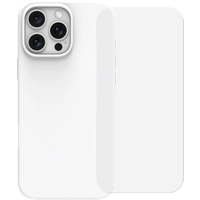 BlueBuilt Back Cover iPhone 16 Pro Max Wit + Screenprotector Glas
