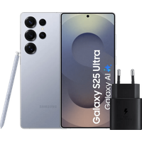 Samsung Galaxy S25 Ultra 256GB Zilver 5G + Samsung Oplader 25 Watt Zwart