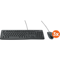 Logitech MK120 Toetsenbord en Muis QWERTY 3-Pack