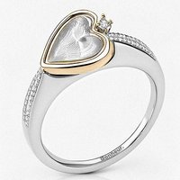 Laure Heart Stacking Ring - Rhodium Plated / 6