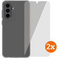 BlueBuilt Samsung Galaxy A56 Back Cover Transparant + Screenprotector Glas Duo Pack
