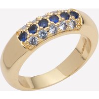 Addison Pavé Ring Band - 18k Gold Plated Brass / 7 / Red Swarovski Crystals