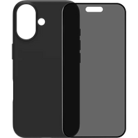 BlueBuilt Back Cover iPhone 17 Zwart + BlueBuilt iPhone 17 Privacy Screenprotector Glas