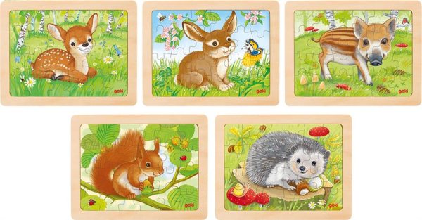 Goki - Puzzel - Bosdijeren