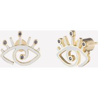 Isis Evil Eye Stud Earrings - White