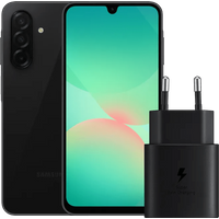 Samsung Galaxy A26 128GB Zwart 5G + Samsung Oplader 25 Watt Zwart