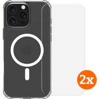 BlueBuilt Protective Back Cover met MagSafe iPhone 16 Pro Max + Screenprotector Duo Pack