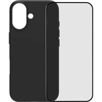 BlueBuilt Back Cover iPhone 17 Zwart + BlueBuilt iPhone 17 Screenprotector Glas