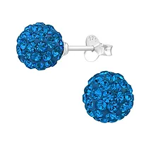 Oorbellen rond blauw - By Nikki