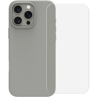 BlueBuilt Back Cover iPhone 16 Pro Max Grijs + Screenprotector Glas
