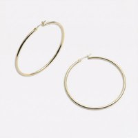 Margot Lightweight Hoops - Medium / Rhodium Plated Brass
