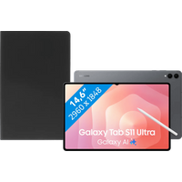 Samsung Galaxy Tab S11 Ultra 14,6 inch 256GB Wifi Grijs + BlueBuilt Book Case Zwart
