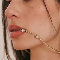 Celeste Crystal Collar Necklace - Rhodium Plated