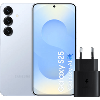 Samsung Galaxy S25 128GB Lichtblauw 5G + Samsung Oplader 25 Watt Zwart