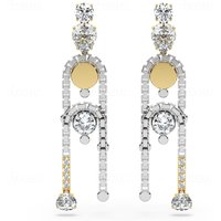 Kaia White Gem Drop Earrings - 18k Rose Gold Plated