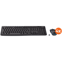Logitech MK270 Draadloos Toetsenbord en Muis QWERTY 4-Pack