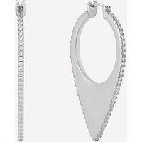 Violette Large Pave Hoop Earrings - Rhodium Plated
