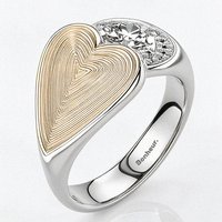 Simone Big Heart Ring - Rhodium Plated / 6