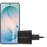 Samsung Galaxy S26 512GB Lichtblauw 5G + BlueBuilt Oplader 45 Watt Zwart