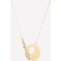 Caroline Gold Circle Pendant Necklace - 18k Gold Plated
