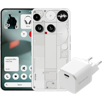 Nothing Phone (3) 512GB Wit 5G + BlueBuilt Oplader met Usb C Poort 45W Wit