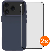 BlueBuilt Protective Back Cover met MagSafe iPhone 17 Pro Blue + Screenprotector Duo Pack