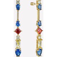 Odette Drop Statement Earrings - Rhodium Plated
