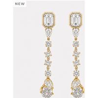 Celeste Crystal Drop Earrings - Rhodium Plated