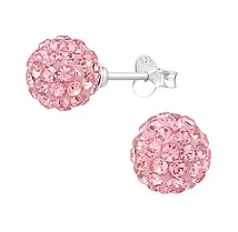 Oorbellen rond roze - By Nikki
