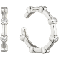 Diana Earlobe Cuff Earrings - Rhodium Plated