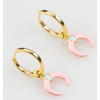 Gaia Enameled Earrings - Pink