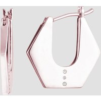 Mireille Flat Hoop Earrings - 18k Rose Gold Plated