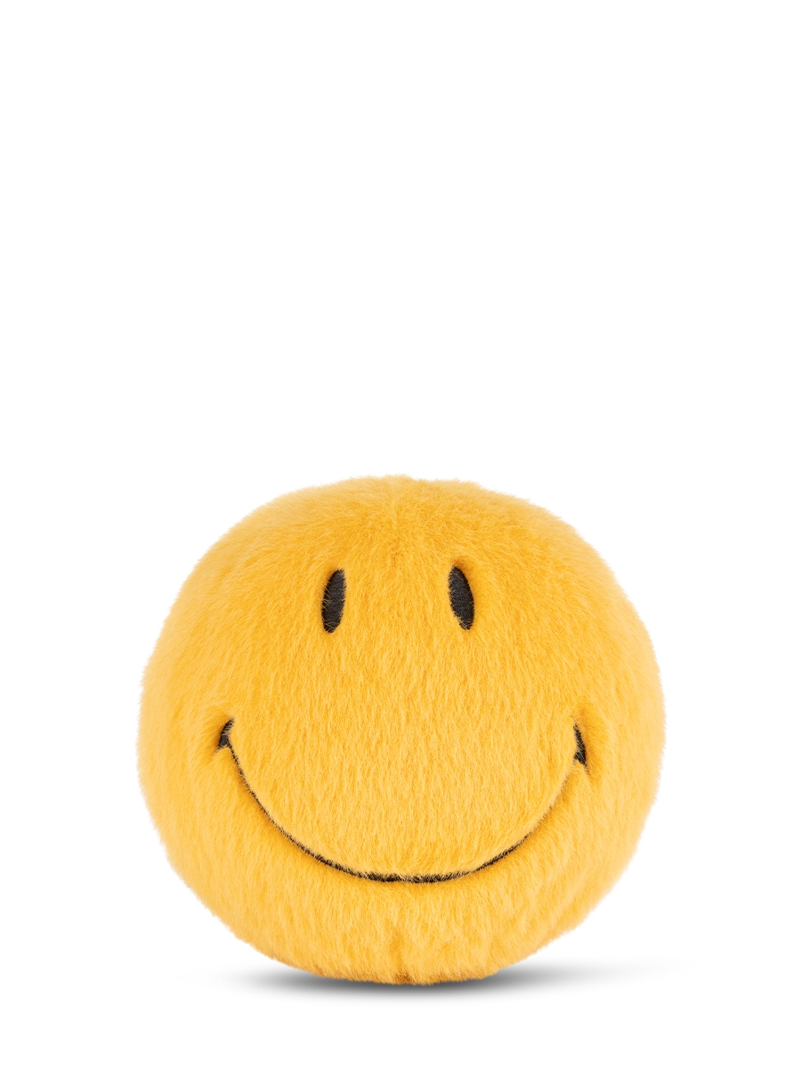 Smiley Fuzzy knuffel 13cm - Yellow