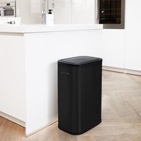 Prullenbak met drukdeksel - 60 liter - zwart