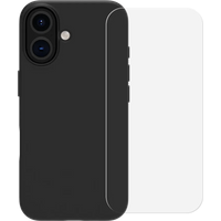 BlueBuilt Back Cover iPhone 16 Zwart + Screenprotector Glas
