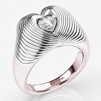 Emmeline Clear Quartz Chunky Heart Ring - 18k Rose Gold Plated / 6