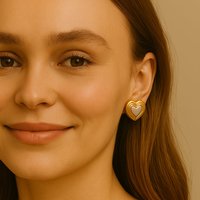 Emmeline Big Heart Earrings - 18k Rose Gold Plated
