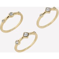 Bridgette Bezel Set Rings - 7 / Rhodium Plated / White Swarovski Crystals