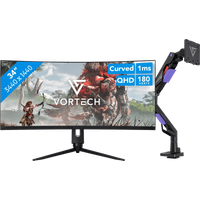 Vortech Pro 34 inch Quad HD Curved + Vortech Monitorarm met Gasveer