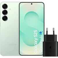 Samsung Galaxy S25 128GB Mint 5G + Samsung Oplader 25 Watt Zwart