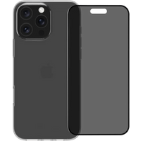 BlueBuilt Back Cover iPhone 16 Pro Max Transparant + Privacy Filter Screenprotector Glas