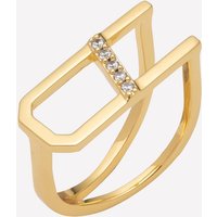 Ariella Chunky Initial Ring - 18k Gold Plated / 6