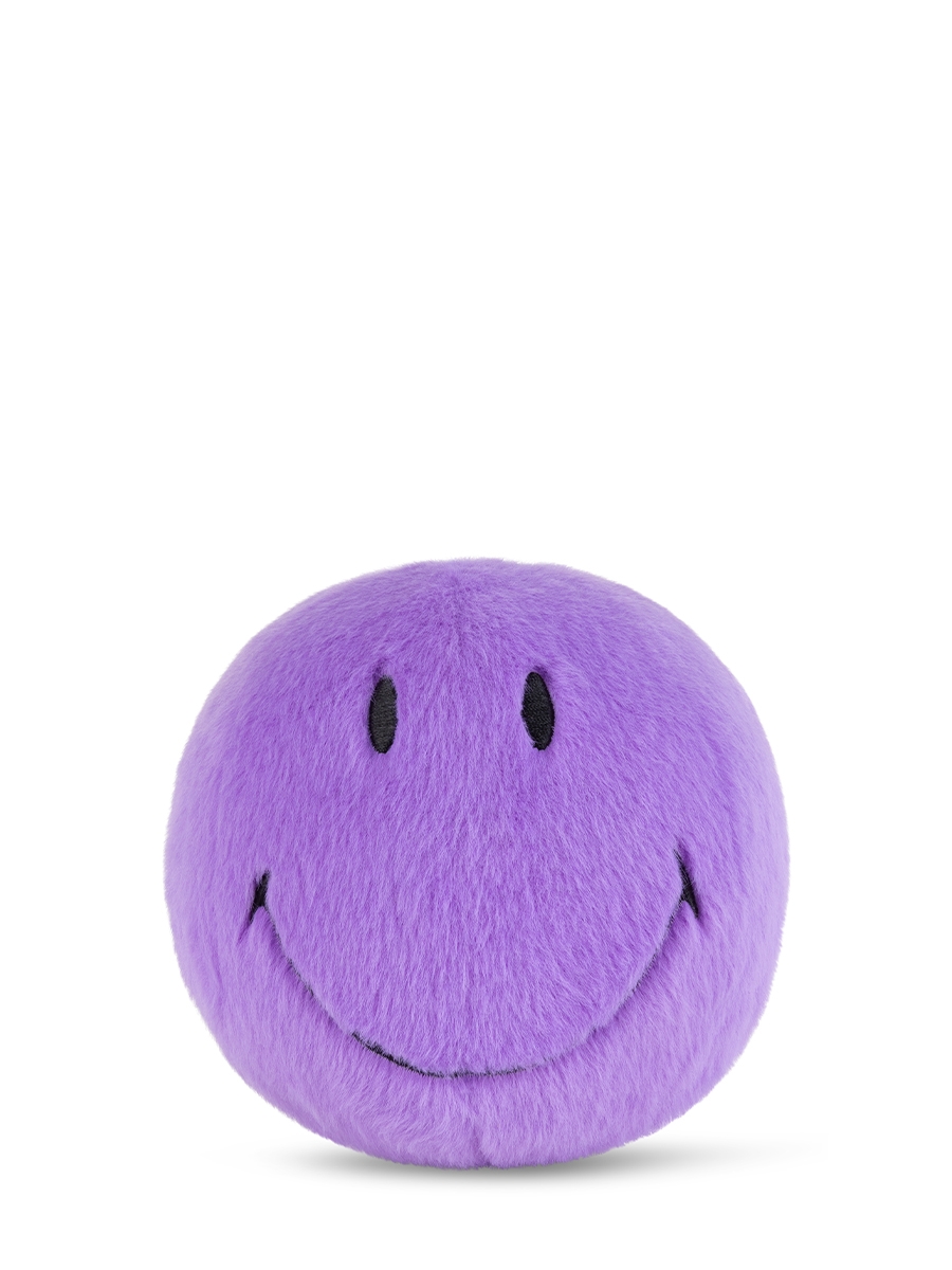 Smiley Fuzzy knuffel 13cm - Bright Purple
