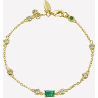 Josette Green Crystal Bracelet - 18k Rose Gold Plated Brass
